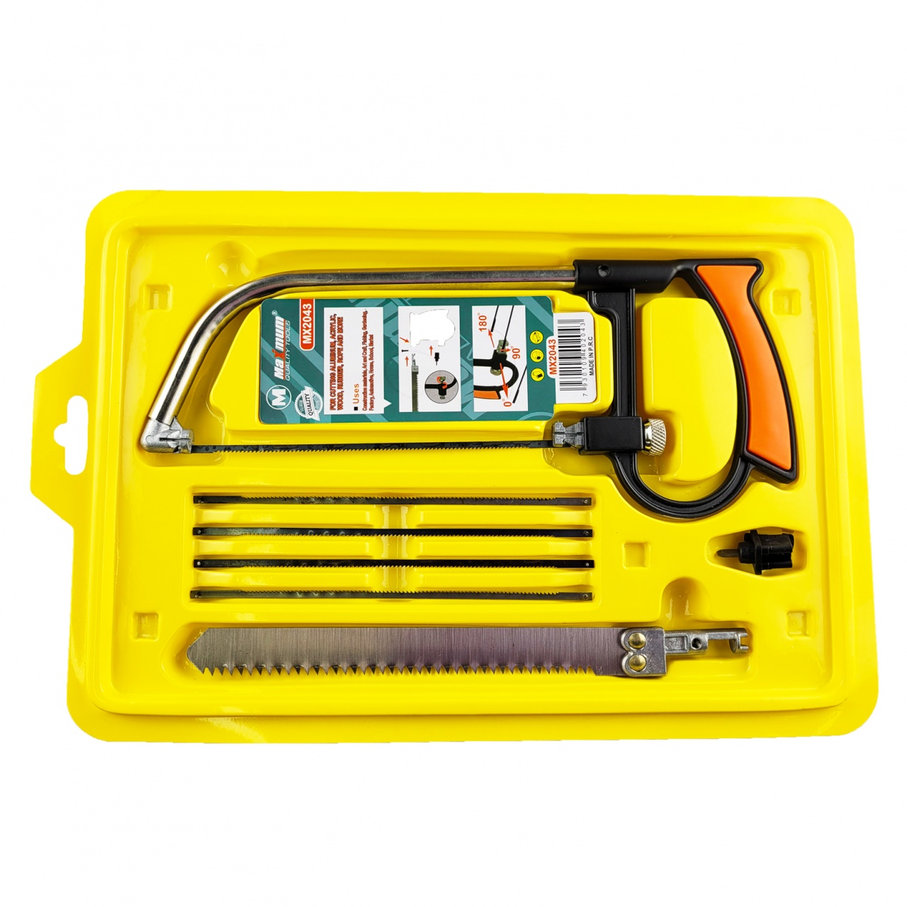 Ручная мини пила 150 мм, 200 мм + 6 сменных лезвий, с пластиковой рукояткой (2666)