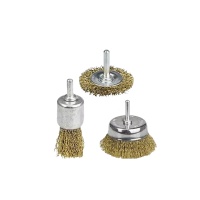 Набор щеток для дрели, 3 предмета, латунированные, волнистая проволока, «Maximum» MX 15074